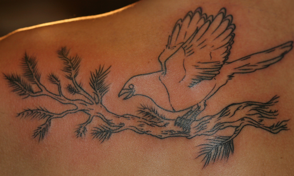 Magpie Tattoo outline complete. Tags: Birds, corvids, magpies, tattoo