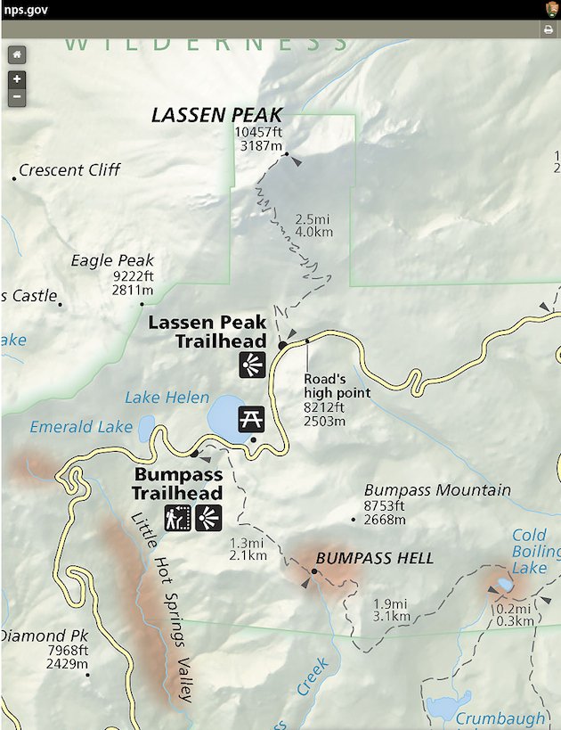 Bumpass Hell Map