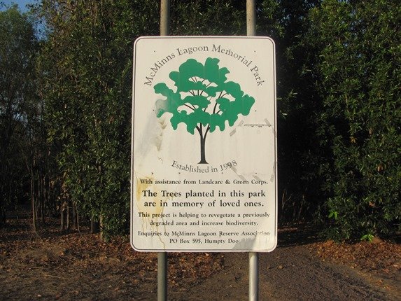 McMinns Lagoon sign