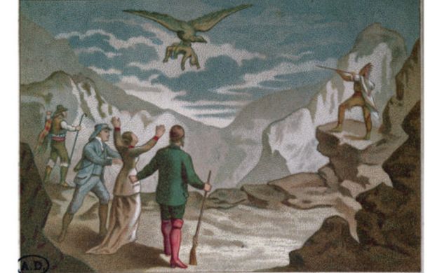 eagle carrying a child - illustration